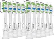 Bullnas 12 Pack Replacement Toothbrush Heads Compatible with Philips Sonicare, Brush Head for Phillips Sonicare C-1 C-2 4100 5100 5300 6100 Electric Toothbrushes, White