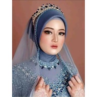 Slayer Bridal Veil Elegant Bridal hijab / Bridal Veil / Bridal Veil Slayer akad