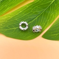 Snowflake round charm with 925 silver stone - 925 Silver Charm - Code CB1530