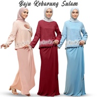 yeleedon Sulaman berongga Baju Kurung Moden lace Baju Bentuk Set Overlap Raya Bridesmaid Muslimah Murah Dan Cantik
