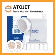 ATOJET Travel Shower Filter Kit Mini Showerhead + Head Filter + Body Filter Portable Shower Water Fi