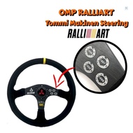 Omp Ralliart Tommi Makinen Mitsubishi Mmc Steering Wheel Suede Style Deep Yellow Red Line 14" Inch /