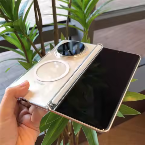 Case For Honor Magic V5 V3 Simple Magnetic Transparent Dual Center Axis Cover For Honor Magic V5 V3 