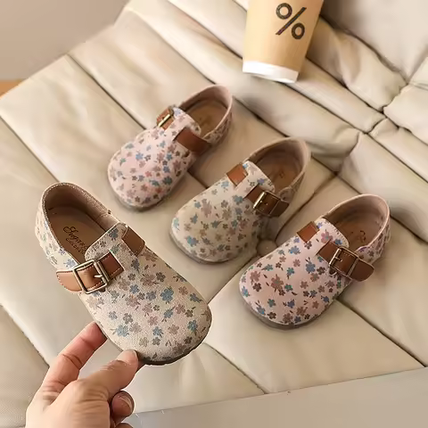Girls' Little Fragrant Princess Shoes 2025 Spring New Collection Children's Soft soled Boken Shoes f