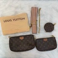 LV路易威登 五合一粉肩帶斜挎包