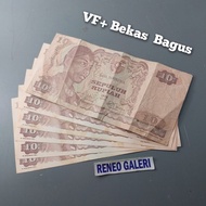 VF+ Asli 10 Rupiah Sudirman tahun 1968 Jenderal Soedirman Dirman Rp Uang kertas lama duit kuno jadul lawas Original