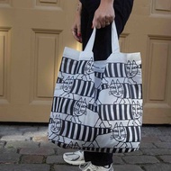 Lisa Larson 經典條紋貓折疊購物袋/手提袋/環保袋