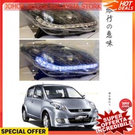 Perodua Myvi Old Projector Headlamp headlight 06 11 Crystal Light LED Running Strip Bar Driving Turn