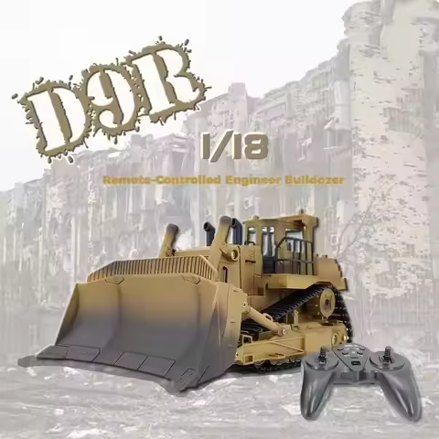 2.4GHz D9R Remote Control Car Controlled Military Bulldozer 1：18 Scale Crawler RC Engineering Vehicl