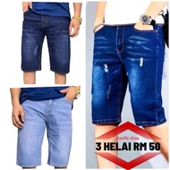 👌[ 3 Helai Rm=50 ]SELUAR JEANS PENDEK LELAKI ZIPPER SUPER QUALITY SIZE 28-40]👌