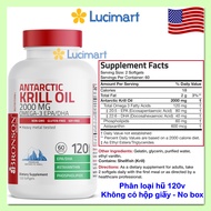 Viên uống dầu nhuyễn thể Krill Oil 2000mg Omega-3 Bronson hộp [Hàng Mỹ]