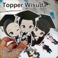 (BUY 1 GET 1 FREE) Topper / Toper Buket Wisuda Art Carton 260gsm tebal Sudah Cutting