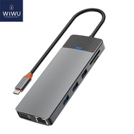 WIWU USB C Hubตัวแปลงแบบหลายพอร์ต12 In 1แบบพกพาอลูมิเนียมDongleพร้อมเอาต์พุตHDMI 4K3 USB 3.0พอร์ตSD/