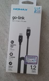 Momax Go Link USB-C 至 USB-C 100W PD 編織紋充電線 (1.2米) 充電線
