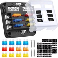 Car Boat Fuse Box Holder With 6 Ways Blade Fuse Holder Block Warning Indicator 12V 36V Power Distrib