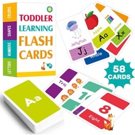 58PCS บัตรคำภาษาอังกฤษ Flashcards ABC Letter Color Number Shape Alphabet Flash Card English Words Cards Vocabulary Learning Tool Preschool Montessori Educational Toy for Kids Toddler เสริมพัฒนาการเด็ก แฟลชการ์ดคำศัพท แฟลชการ์ด สื่อการเรียนการสอน
