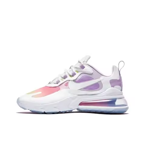 Nike Air Max 270 React White Purple Fashion Air Cushion Lightweight Comfortable Versatile Casual Wom