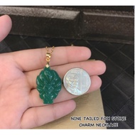 NINE TAILED FOX STONE CHARM NECKLACE
