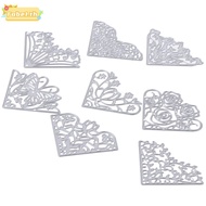 TOBE1 8Pcs Corner Die Cuts, Metal Corner Flowers Die Cuts, Embossing Template Butterfly Flowers 2 In