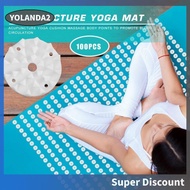 [yolanda2.sg] 100pcs Plastic Lotus Acupressure Yoga Mat Spikes Pilates Cushion Pad Needle