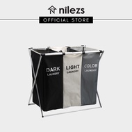3 Tier Laundry Basket Organizer, Dark/Light/Color Laundry, Waterproof, Foldable