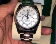 【已交流】勞力士 天行者 326934 白金 ROLEX 沙羅裝置 年曆錶 兩地時區 白色面盤 Oyster Perpetual Sky-Dweller