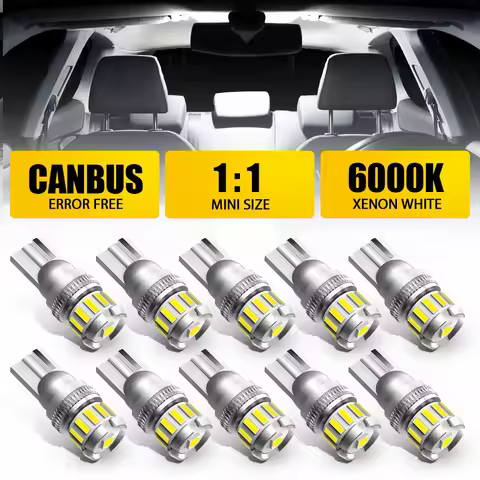 AUXITO 10x W5W T10 LED Bulbs Car Parking Position Lights Canbus Interior Light 6500K 168 194 For BMW