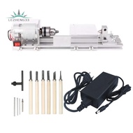 Mini Wood Lathe Machine DIY Woodworking Buddha Pearl Lathe Grinding Polishing Beads Wood Drill Rotary Tool EU Plug