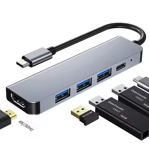Type-C Laptop Docking Station USB C Dock HDMI-compatible VGA USB Hub Adapter for MacBook HP Dell XPS
