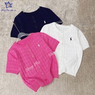 Cadigan Sweater short sleeve Horse Embroidery with Fish Pattern Wool Pattern QC Pro Shop CK61
