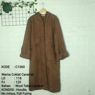 Coat, Long Coat Bahan Wool Jumbo Big Size Preloved 40