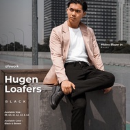 Sepatu Fantofel Pria Jumbo Kerja Hitam Brown Casual Hugen Loafers