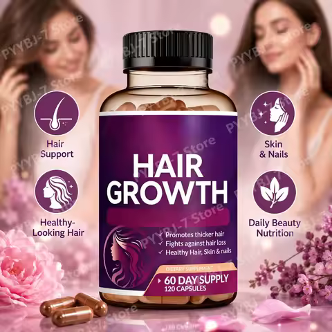 Biotin Collagen Hair Growth Supplement with Vitamins A C D3 E B12 Zinc Supports hair wellness appear
