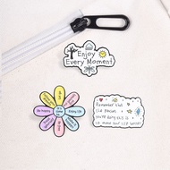 Positive Enamel Pins Inspirational Brooches Enjoy Every Moment Make Your Life Better Quotes Motivati