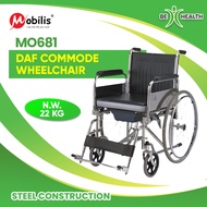 Mobilis Steel Standard DAF Commode Wheelchair ( MO-681 ) / Kerusi Roda Tandas