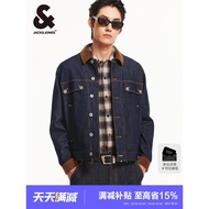 Jack Jones Jaket Denim Mentah Baharu untuk Lelaki Fesyen Musim Bunga Retro Longgar Atas Pakaian Luar