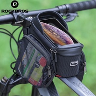 ROCKRBOS Bike Bag Waterproof Touch Screen Mountain Bike Front Tube Bag Scalable Big Capacity Frame Bag Bike Accessories