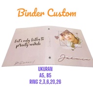 Custom Hardcover Binder Ring 2 3 6 20 26 A5 B5 A4 Binder Ring Binder