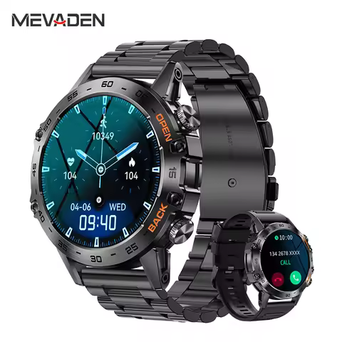 MEVADEN Steel 1.39 inch Men Luxury Smart Watch Bluetooth Call Sport Fitness Tracker Health Monitor S