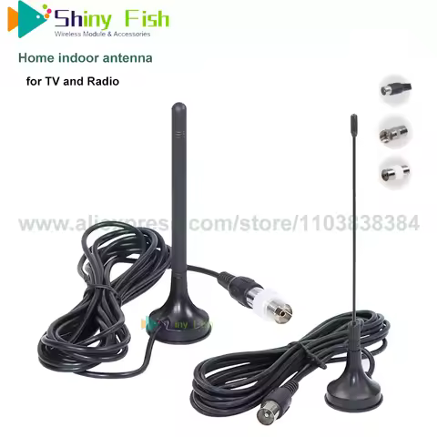 Home Indoor TV FM Antenna With Amplifier DVB-T/T2 Digital TV Radio Receiver Magnetic Base Omni Anten