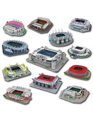 DIY3D拼圖模型的足球體育場,建築模組玩具適用於成年人和兒童,足球紀念品