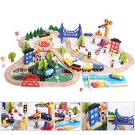 •Mystery Gifts Shops• 108pcs road traffic track train set compatible with wooden train track and vehicles cars children puzzle track car toy track set