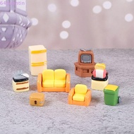 QUENTIN Mini Simulation Furniture Sofa, Resin Crafts Mini Dollhouse Figurine TV Bread|Play House Accessories Furniture TV Bread Maker Dollhouse Mini Furniture Ornaments Kids Gift