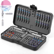 66 in 1 Magnetic Ratchet Screwdriver Set S2 Steel Bit DIY Flexible Shaft for Furniture Assembly Prec