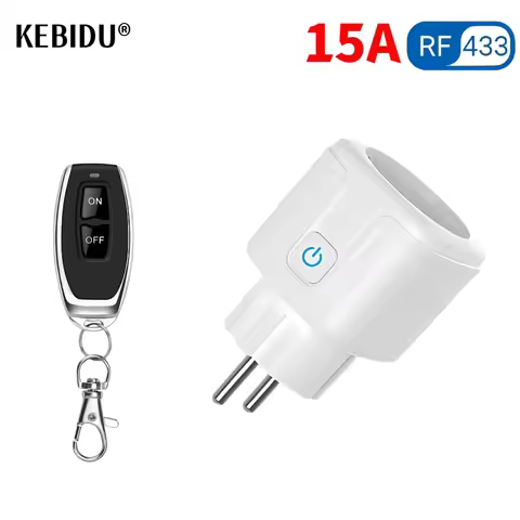 433Mhz Wireless Remote Control Switch AC220V 15A EU FR Standard Socket Electric Plug Electrical Outl