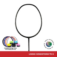 LI-NING WINDSTORM 79-S BLACK GOLD 5UG6 BADMINTON RACKET LINING 79S