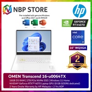 HP OMEN Transcend 16-u0064TX 16" WQXGA 240Hz Gaming Laptop White ( i9-13900HX, 16GB, 1TB SSD, RTX4070 8GB, W11 )