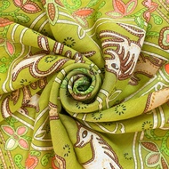 【二手】愛馬仕 Carre 70 佩斯利花紋絲巾，品牌封套，RIBON高腰，禮品，綠色