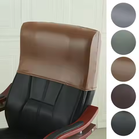 Waterproof Chair Back Cover Dust-proof Solid Color Backrest Protector High Elasticity Leather Execut