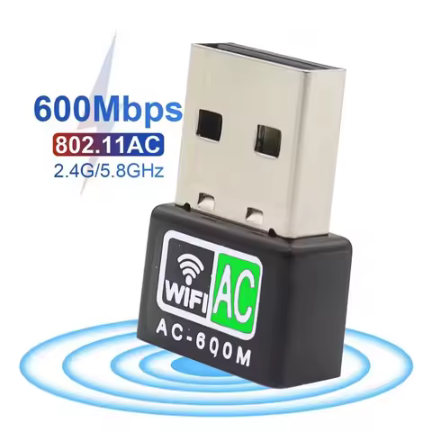 600mbps Wireless Network Card 2.4GHz 5GHz Dual Band USB Wifi Adapter Wireless USB WiFi Adapter Dongl